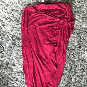 Red open legged skirt